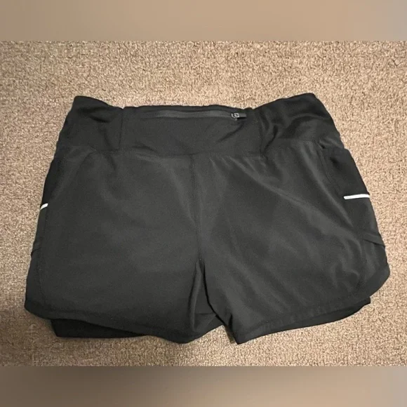 Athleta  2:1 Running Layered Athletic Black Shorts Size Small EUC - Picture 2 of 7